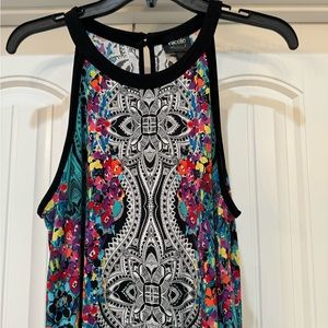 NICOLE by Nicole Miller multi colored maxi length sleeveless dress size L